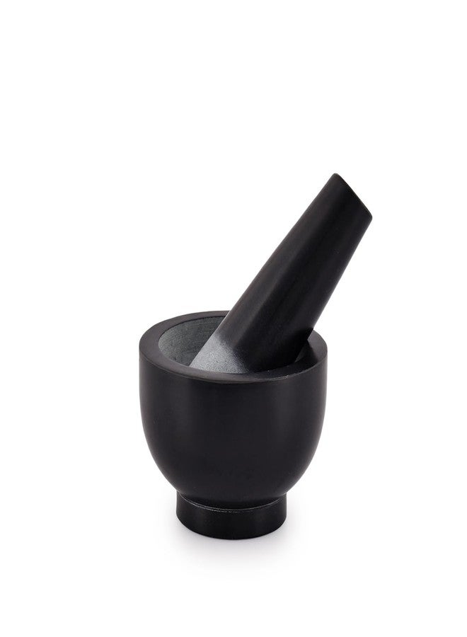 Kaizen Casa Stone Mortar and Pestle, for Grind Spices, Powder Pesto, Mash Herbs, Crush Pills, Regular Size (3.75"X2.75" Mortar, 5" X1.5" Pestle) - Image 1