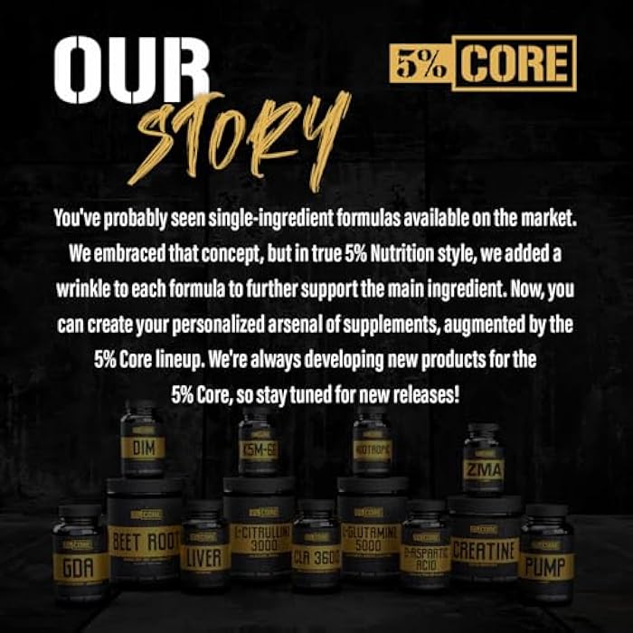 5% Nutrition Core Fiber | Powder Prebiotic Soluble Fiber Blend Supplement Sugar Free with Fibersol, Fructooligosaccharides (FOS), Polydextrose & Psyllium Husk | Citrus Mango Flavor, 30 Servings - Image 5