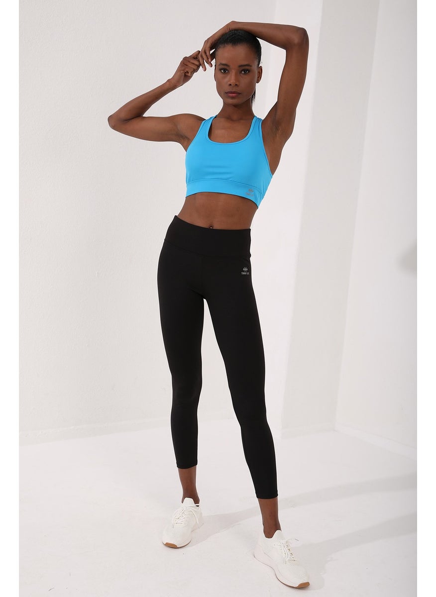 Tommy Life Turquoise Women's Back Detail Slim Fit U Neck Sports Bustier - 97120  - Image 1