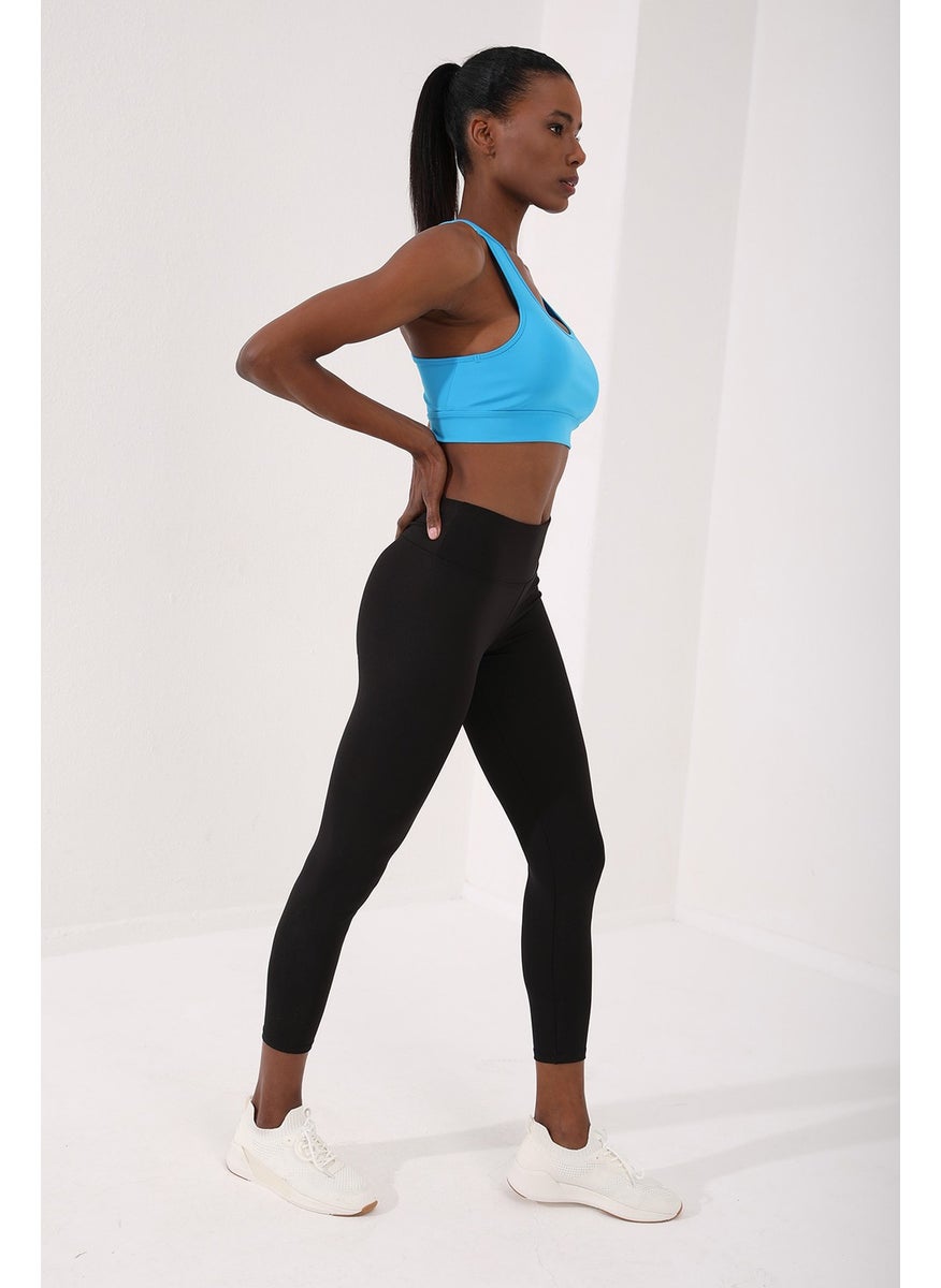 Tommy Life Turquoise Women's Back Detail Slim Fit U Neck Sports Bustier - 97120  - Image 4