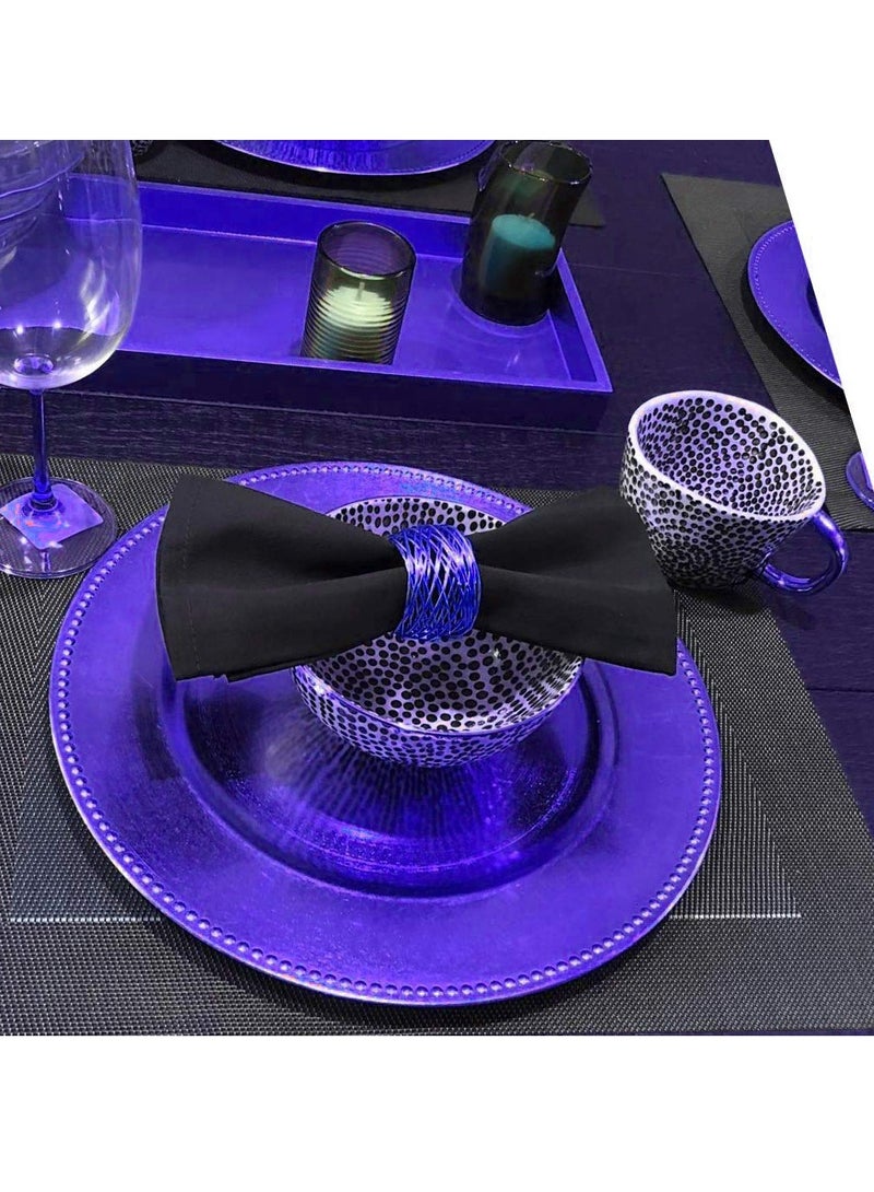 Accessorize Kingdom Handmade Twisted Wire Mesh Napkin Rings Holders Decor Dinner Party Wedding (Blue 12pcs)  - Image 3