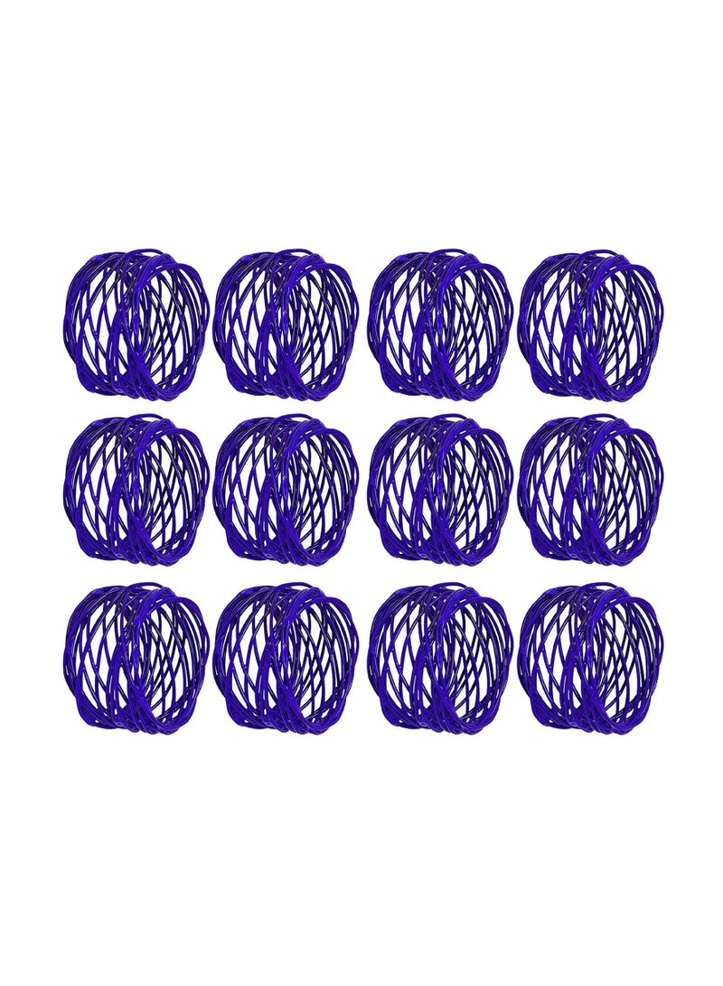 Accessorize Kingdom Handmade Twisted Wire Mesh Napkin Rings Holders Decor Dinner Party Wedding (Blue 12pcs)  - Image 4