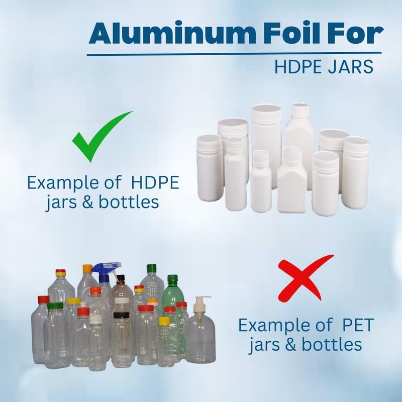 Smartpack Aluminum Foil for Packing of HDPE (Without Transparent) Plastic Jars Material | Sealing, Bottle Packing, Silver Foil | One Piece Seal Liner | Size 95MM with 1000Piece - Image 3