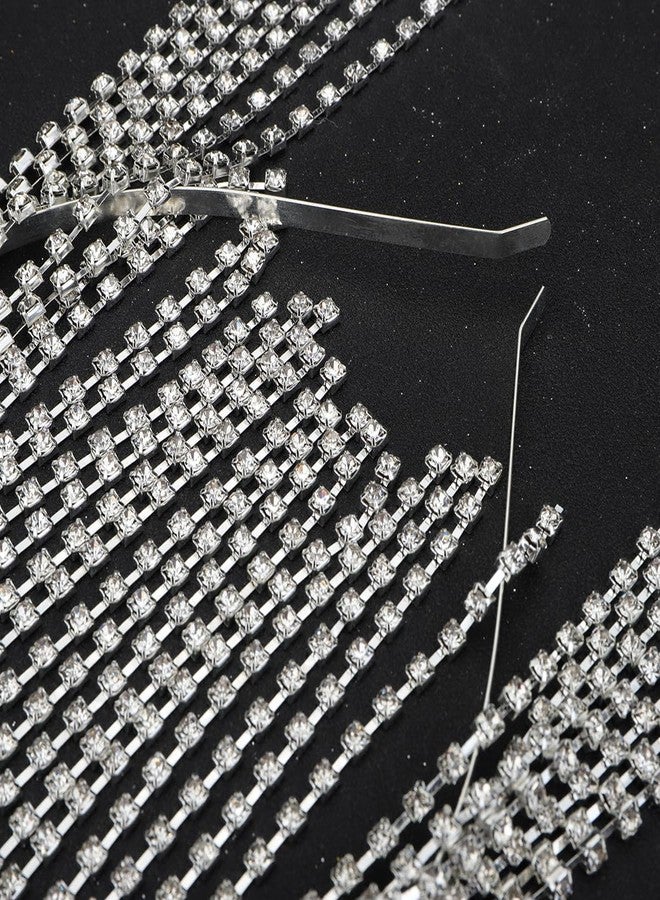 Xerling Rhinestones Tassel Cap Headband 1920s Flapper Fringe Head Chain Bridal Hair Band Silver Crystal Cleopatra Head Jewelry for Women - Image 4