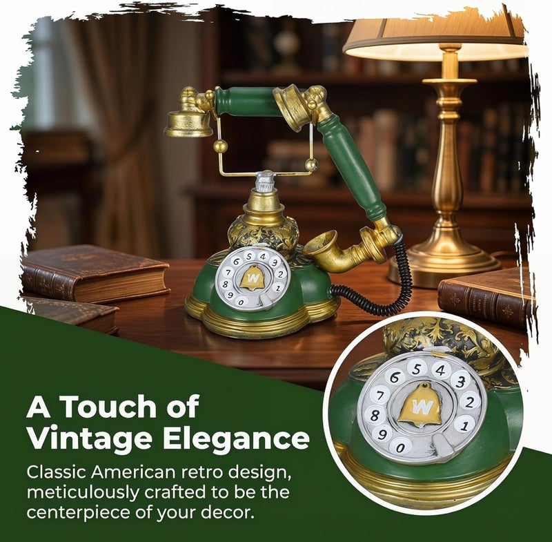 EXCEART Retro Style Vintage Corded Telephone Ornament Resin Craft 7.5 Inch Decorative Phone for Home Office - Image 5