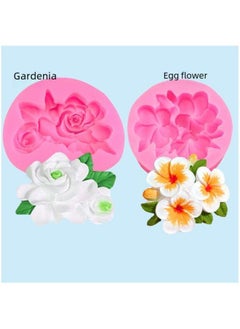 Egg Flower Gardenia Silicone Mold Fold Cake Chocolate Decorative DIY Baking Mold-Specifications:Plumeria Gray
