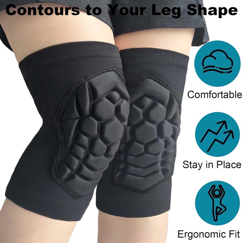 JYBTAA Unisex Knee Pads for Hiking, Running, Cycling, and Climbing - Soft Elastic Compression Sleeves, Black, Large - Image 3