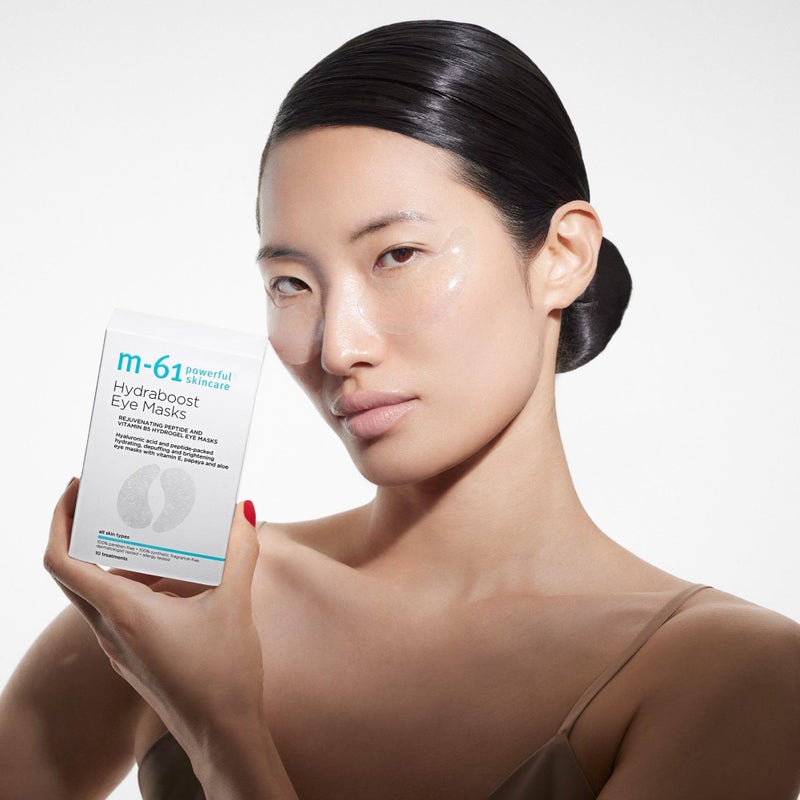m-61 Hydraboost Eye Masks | Hydrogel Under Eye Patches with Hyaluronic Acid, Peptides, Vitamin E for Puffiness, Dark Circles | Derm & Allergy Tested | Made in South Korea - 10 Treatments - Image 5