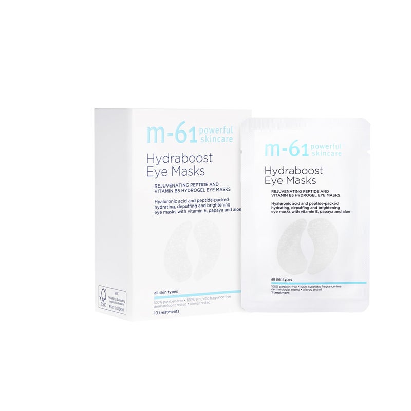 m-61 Hydraboost Eye Masks | Hydrogel Under Eye Patches with Hyaluronic Acid, Peptides, Vitamin E for Puffiness, Dark Circles | Derm & Allergy Tested | Made in South Korea - 10 Treatments - Image 1