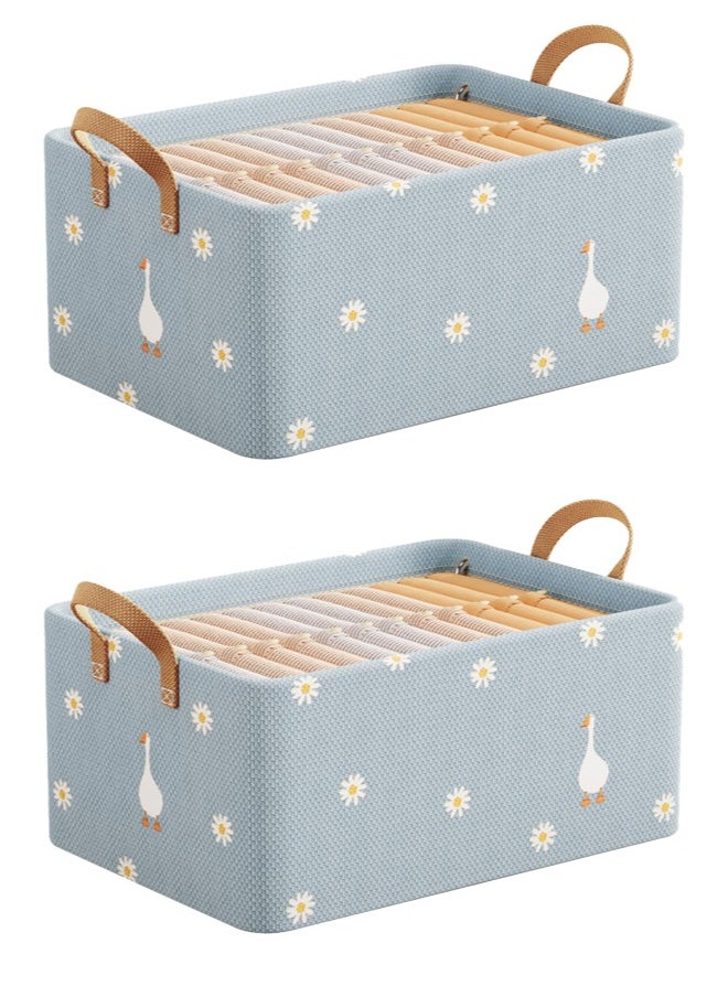 Dominy 2 Pieces Storage Bins , Foldable Storage Baskets for Organizing Clothes，Toys, Books, 47cm×28cm×20cm  - Image 1