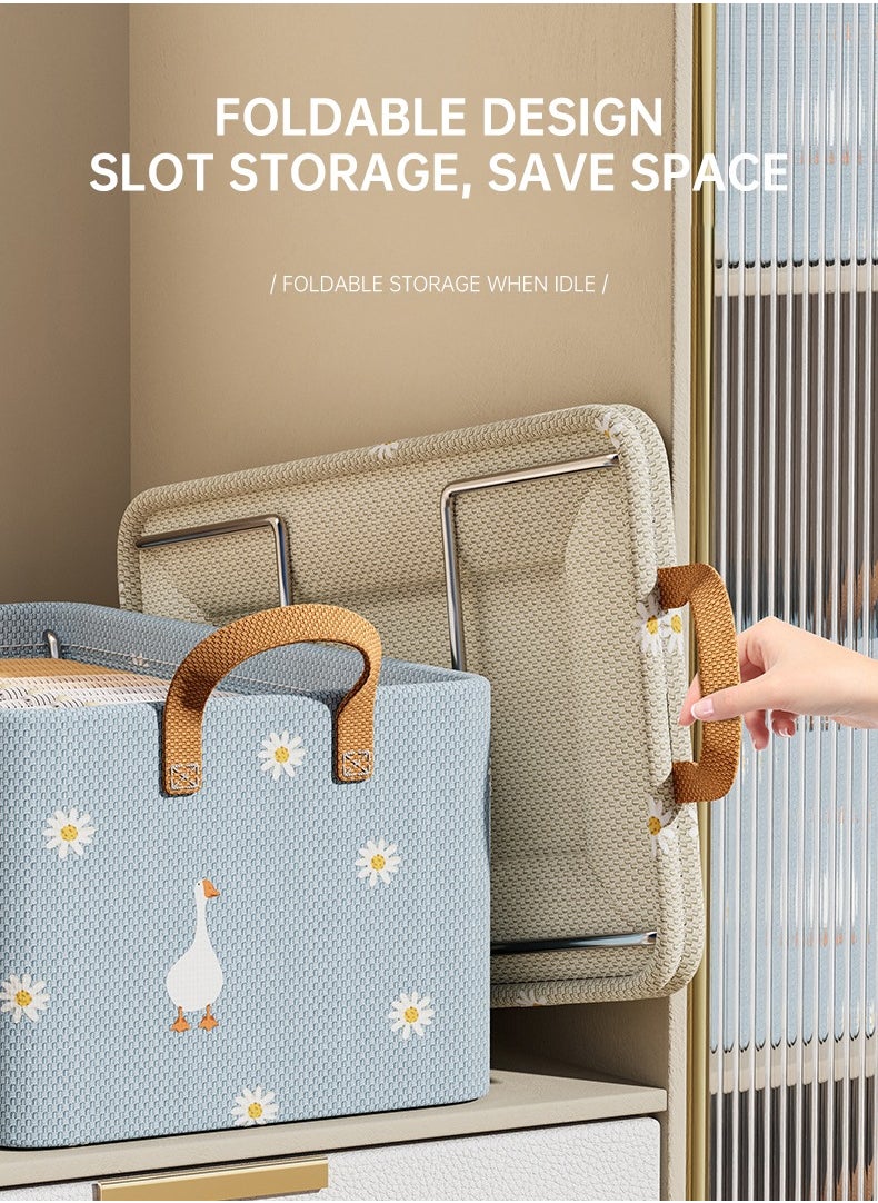 Dominy 2 Pieces Storage Bins , Foldable Storage Baskets for Organizing Clothes，Toys, Books, 47cm×28cm×20cm  - Image 3