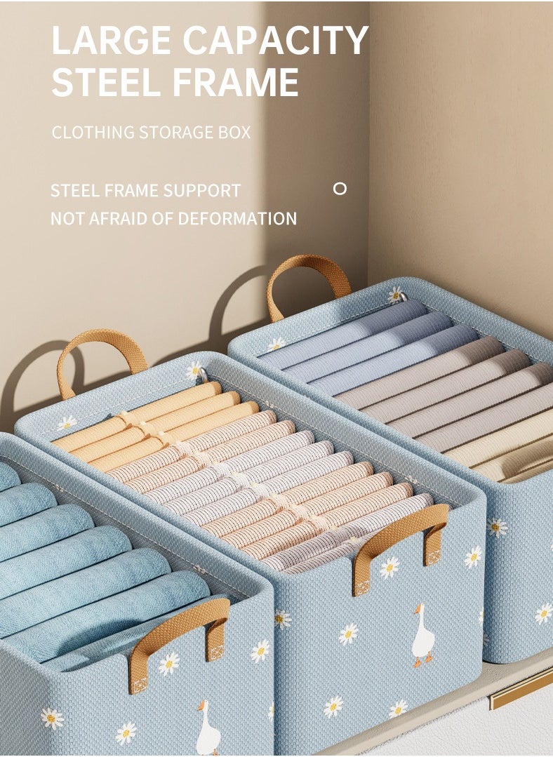 Dominy 2 Pieces Storage Bins , Foldable Storage Baskets for Organizing Clothes，Toys, Books, 47cm×28cm×20cm  - Image 5