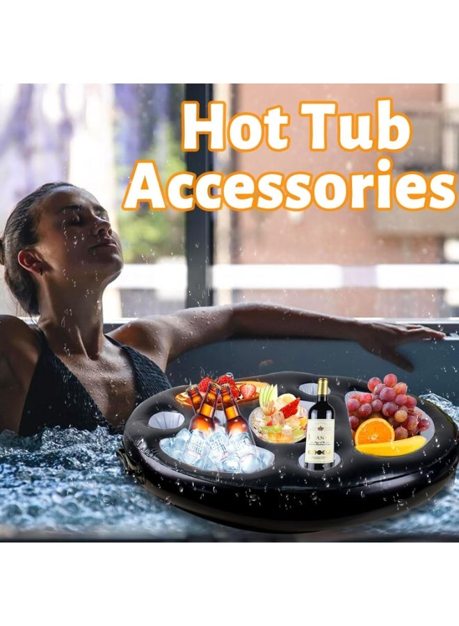 حامل المشروبات العائمة, اكسسوارات حوض السباحة الساخن, حامل المشروبات العائمة للحوض الساخن, حامل المشروبات حوض السباحة للنفخ عائم مع 8 ثقوب, اكسسوارات حوض السباحة للبالغين - Image 5