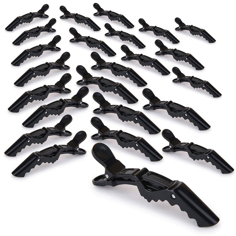 Deke Home - 4.3-Inch Alligator Hair Clips with Teeth â€“ Professional Salon Hair Sectioning Clips for Styling, Cutting & Coloring â€“ Non-Slip Grip, Durable Plastic, Black, Pack of 24 - Image 1