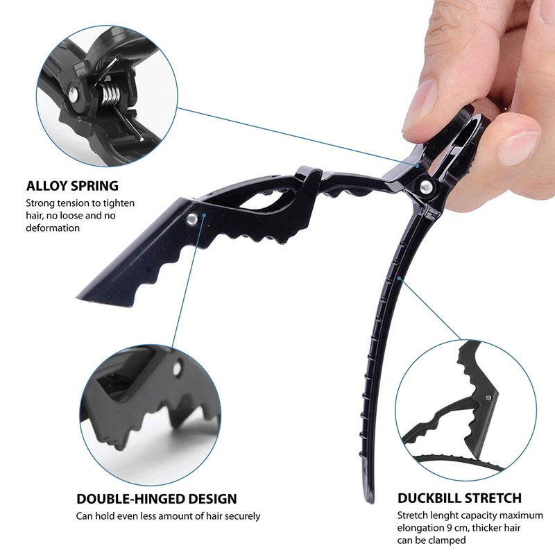 Deke Home - 4.3-Inch Alligator Hair Clips with Teeth â€“ Professional Salon Hair Sectioning Clips for Styling, Cutting & Coloring â€“ Non-Slip Grip, Durable Plastic, Black, Pack of 24 - Image 4