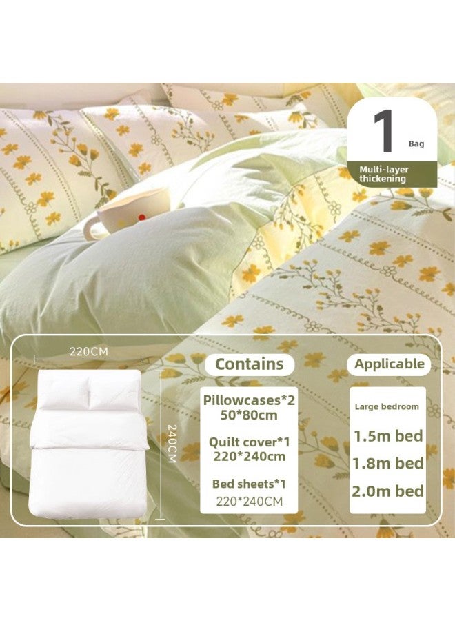 Disposable Pillowcase Bed Sheet Winter Thickened Household Hotel Supplies Increased Travel Special Business Suit-Color:Disposable Double Four-piece Set  - Image 1