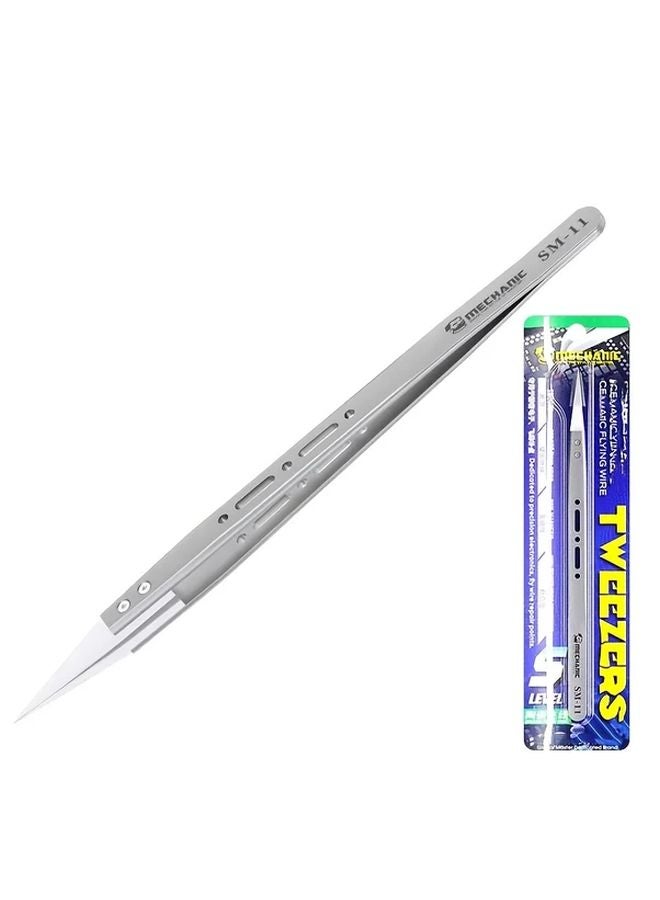 SM 11 Pointed Tip Ceramic Tweezers High Temperature Resistant For Electronics Repair - Image 1