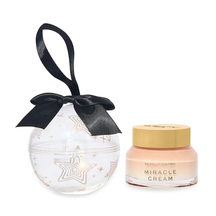 Revolution Pro Miracle Cream Ornament, Holiday Gift Set with Lightweight Face Moisturizer, Infused with Niacinamide, Vitamin C & Hyaluronic Acid, Vegan & Cruelty-Free