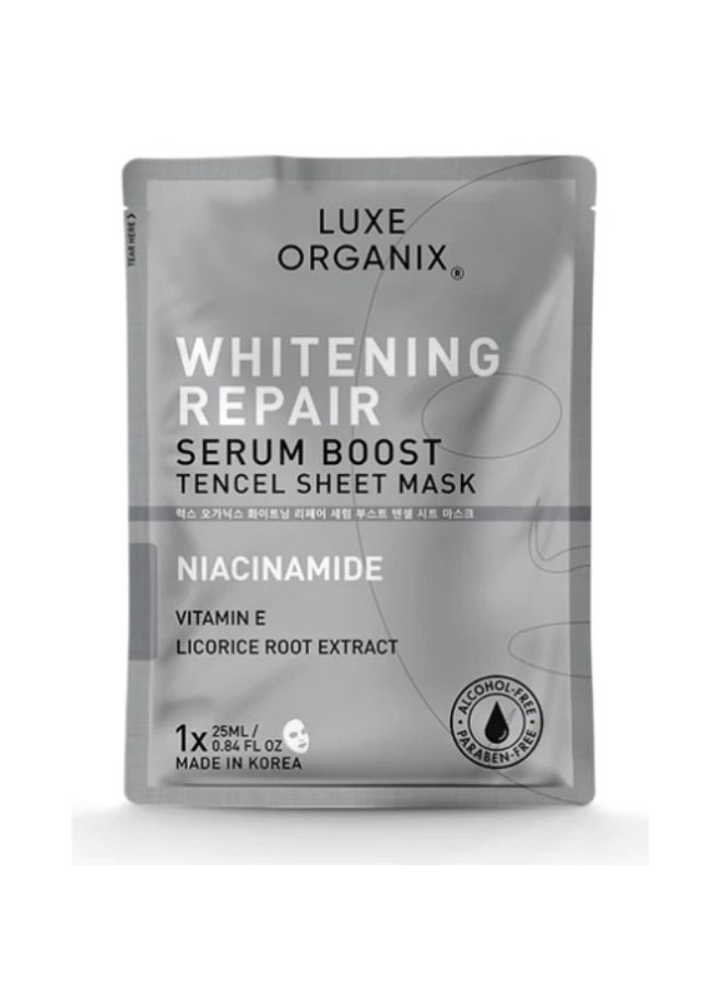 LUXE ORGANIX Whitening Repair Serum Boost Tencel Sheet Mask 25 ml  - Image 1