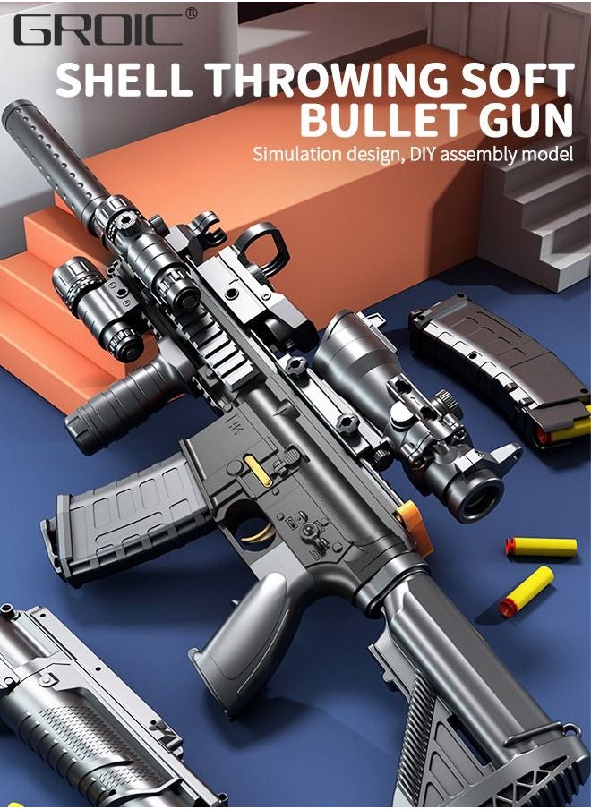 GROIC - Toy Gun Light and Soft Bullets Education Toy,Blaster Gun M416,Double Mirror Effect Toy Guns,DIY Toy with Rich Accessories ,Shooting Games Toys for Kids, Kids Holiday Birthday Gifts - Image 1