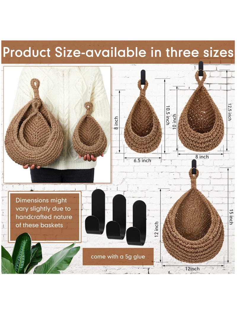 SYOSI Wall Hanging Fruit Baskets for Kitchen, Hanging Wall Vegetable Fruit Baskets Boho Wall Basket, Woven Basket for Kitchen Storage Vegetable Fruit Products, Tomato Potato and Onion Storage Box - Image 3