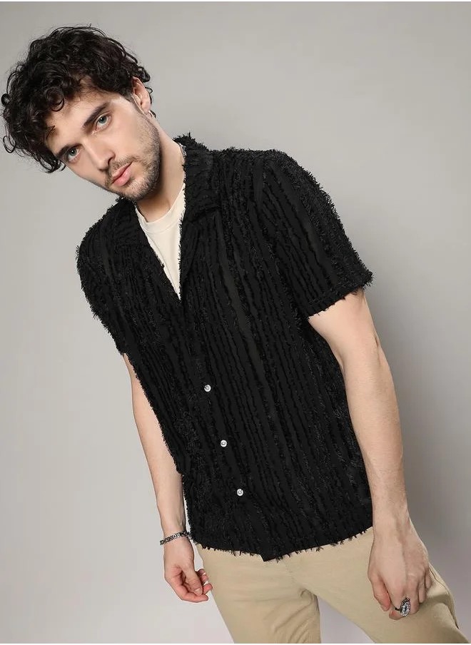 كامبوس سوترا Fleece Design Regular Fit Casual Shirt by Styli