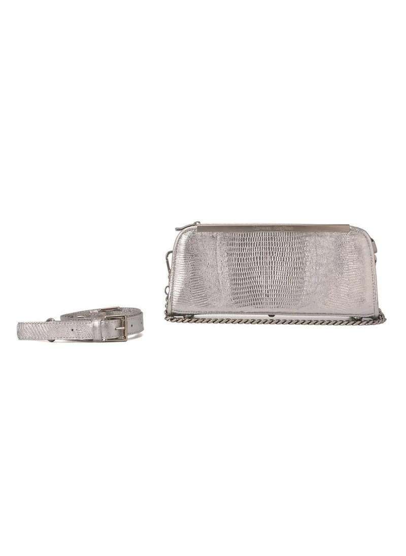 Carmen Steffens Silver Baguette Bag