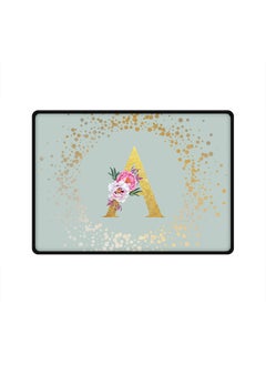 Designer Gaming Mouse Pad Anti-Skid Mousepad Large Keyboard Mouse Pad Desk Mat Custom Monogram Initial Letter Floral Pattern Alphabet - A(Light Grey)