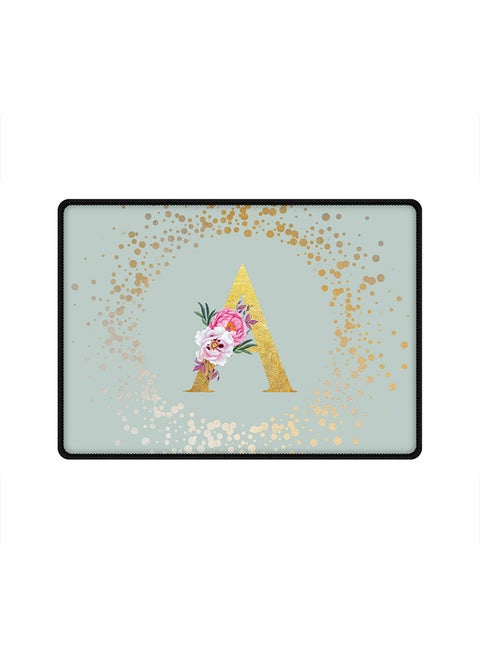 Designer Gaming Mouse Pad Anti-Skid Mousepad Large Keyboard Mouse Pad Desk Mat Custom Monogram Initial Letter Floral Pattern Alphabet - A(Light Grey)