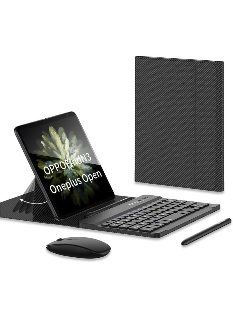 general Wireless Keyboard and Mouse Compatible with OnePlus Open/OPPO Find N3 / Find N2 / Find N, Bluetooth Keyboard Wirelessly Connects with Leather Cover and Pen - Image 1