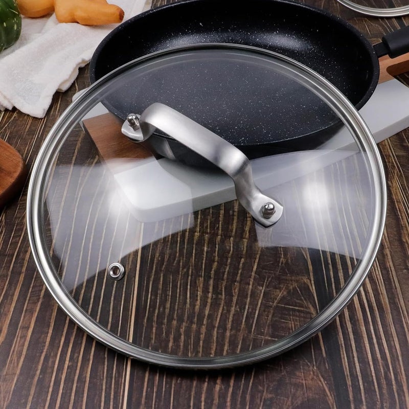 ZUIHUI 10 Inch Glass Lid for Lodge Cast Iron Skillet, 10" OXO Obsidian Frying Pan, Calphalon stainless pans and Other 10-10.25 Inch Kitchenware - Image 5