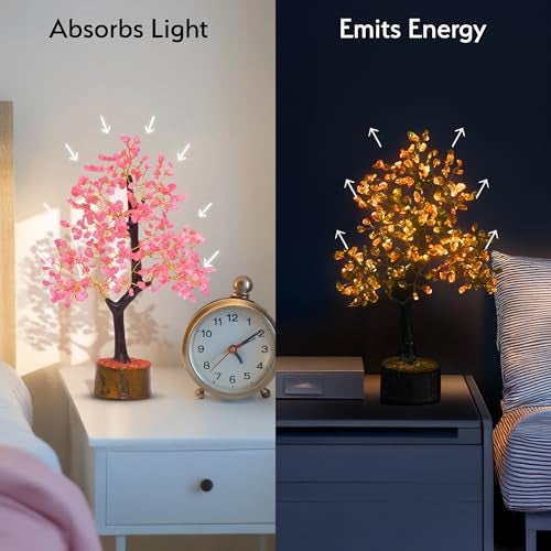 Crystiglow Glow in The Dark Rose Quartz Crystal Tree – 10 Inch, 300 Stone Beads | Original Rose Quartz Tree for Love, Positivity & Harmony – Handmade Crystal Décor & Spiritual Gift - Image 3