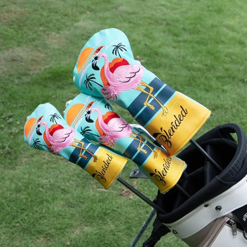 BAIRBRE Golf Club Covers Flamingos Driver Cover Fariway Wood Headcover Hybrid Head Cover Leather Golf Headcover Fit All Brand (for Hybrid) - Image 4