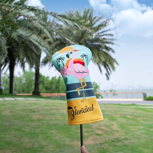 BAIRBRE Golf Club Covers Flamingos Driver Cover Fariway Wood Headcover Hybrid Head Cover Leather Golf Headcover Fit All Brand (for Hybrid) - Image 2