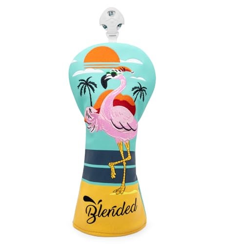 BAIRBRE Golf Club Covers Flamingos Driver Cover Fariway Wood Headcover Hybrid Head Cover Leather Golf Headcover Fit All Brand (for Hybrid) - Image 1