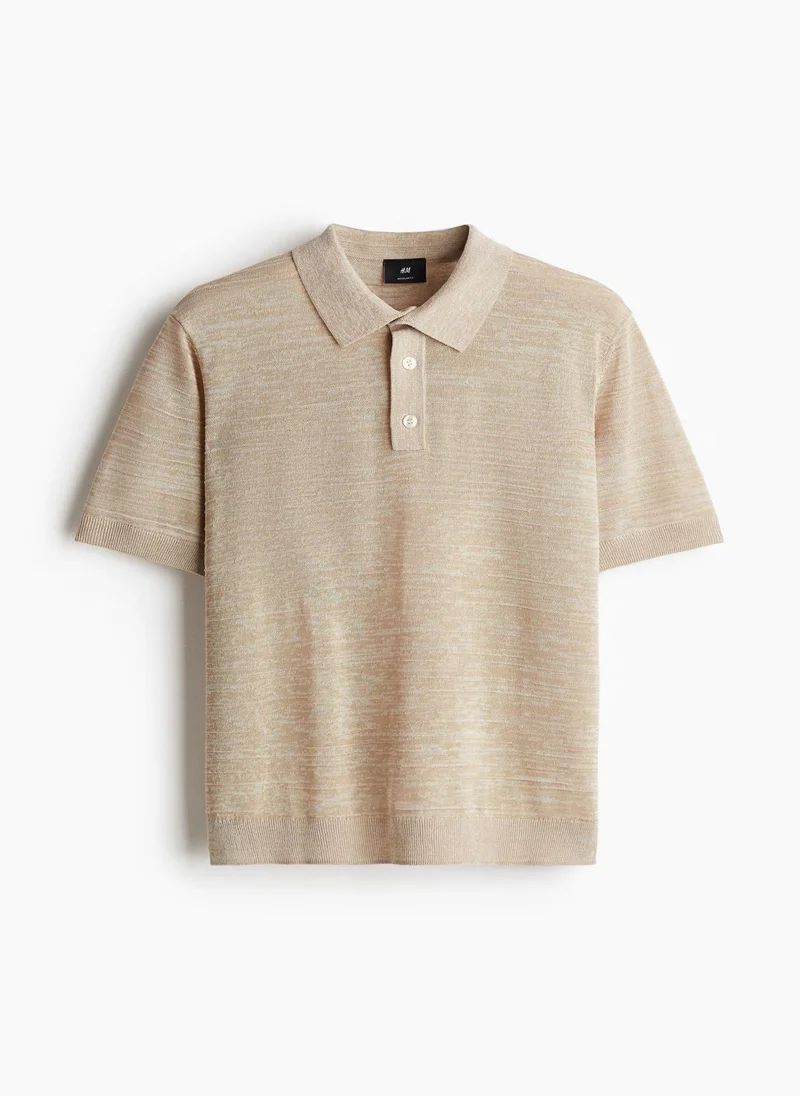 H&M Regular Fit Fine-Knit Polo Shirt