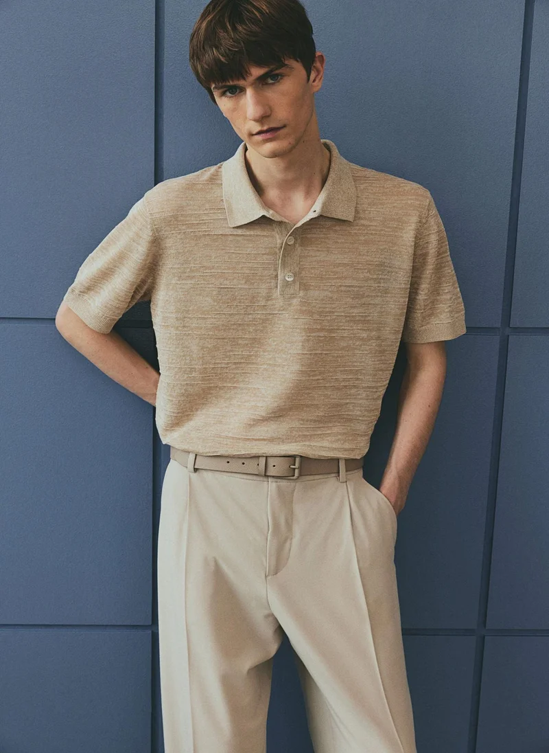 H&M Regular Fit Fine-Knit Polo Shirt