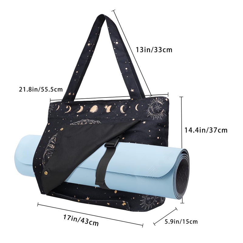 BagYG Yoga Mat Bag Yoga Bags and Carriers Fits All Your Stuff Yoga Tote Bag with Zipper Pocket Yoga Mat Carrier Take in Out Mat Easily for Pilates Travel Workout Office Beach and Gym - Image 2