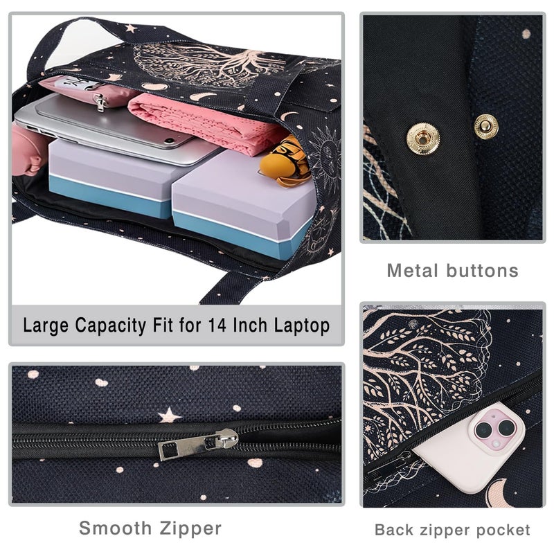 BagYG Yoga Mat Bag Yoga Bags and Carriers Fits All Your Stuff Yoga Tote Bag with Zipper Pocket Yoga Mat Carrier Take in Out Mat Easily for Pilates Travel Workout Office Beach and Gym - Image 4