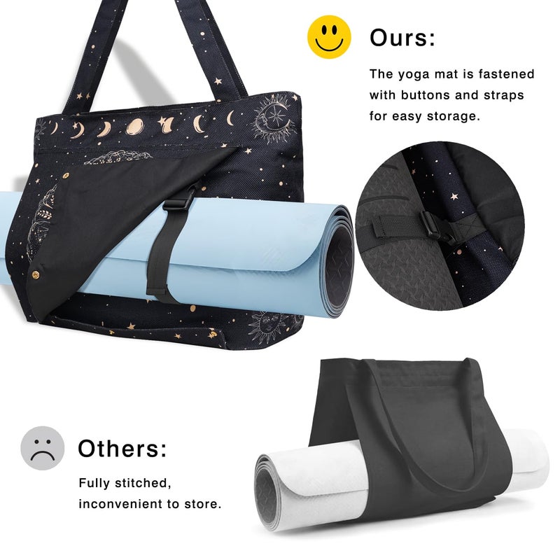 BagYG Yoga Mat Bag Yoga Bags and Carriers Fits All Your Stuff Yoga Tote Bag with Zipper Pocket Yoga Mat Carrier Take in Out Mat Easily for Pilates Travel Workout Office Beach and Gym - Image 3