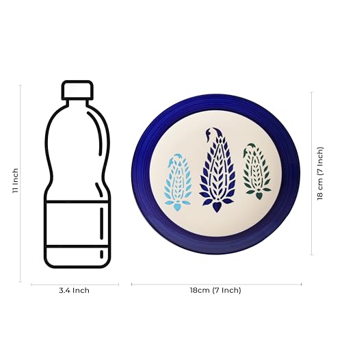 Caffeine Ceramic Handmade Blue boota Quarter Plate 7”(Set of 6) - Image 4