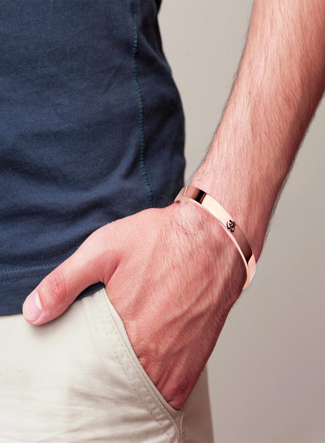 MEENAZ Rakhi Bracelet for brother Bracelet for Men Shree Ram Aum Om Kada for men Bracelet for Boys Rose Gold,Kada golden Bracelets Rakhi for Bhaiya Brother Kids Men,Raksha Bandhan Wrist Band Rakhi - Image 5