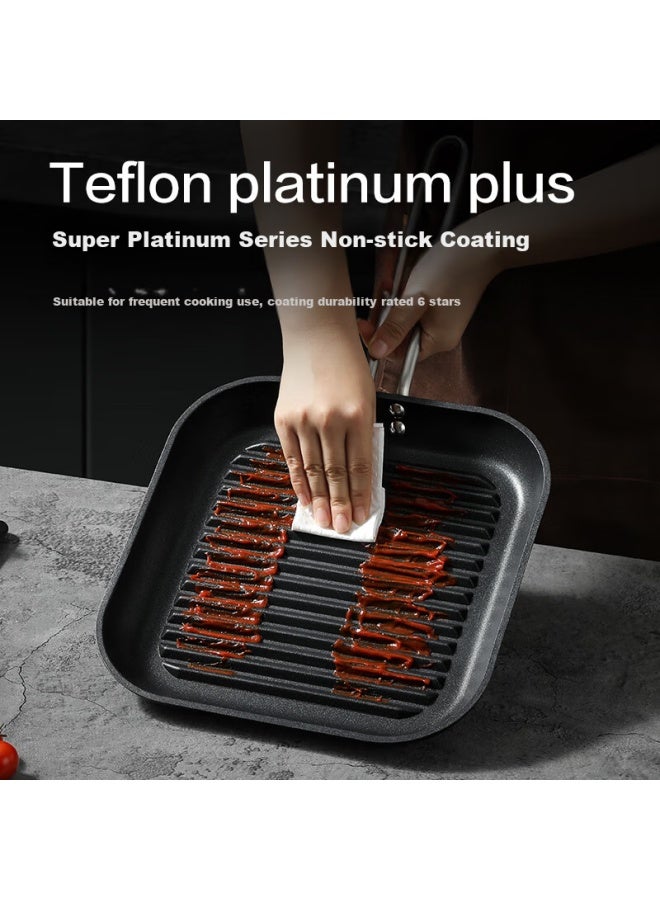 Deslon Line Premium Steak Griddle, Non-stick Household Flat-bottom Pan For Grilling, Eggs, Burgers, Western Cuisine, Professional Chef-grade Pan - Image 5
