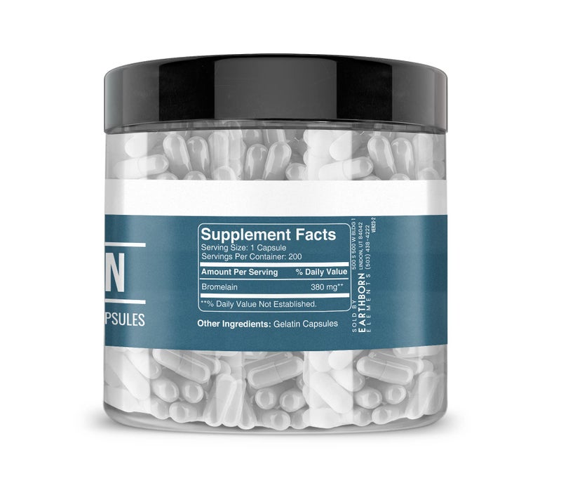 Earthborn Elements Bromelain 200 Capsules, Pure & Undiluted, No Additives - Image 3