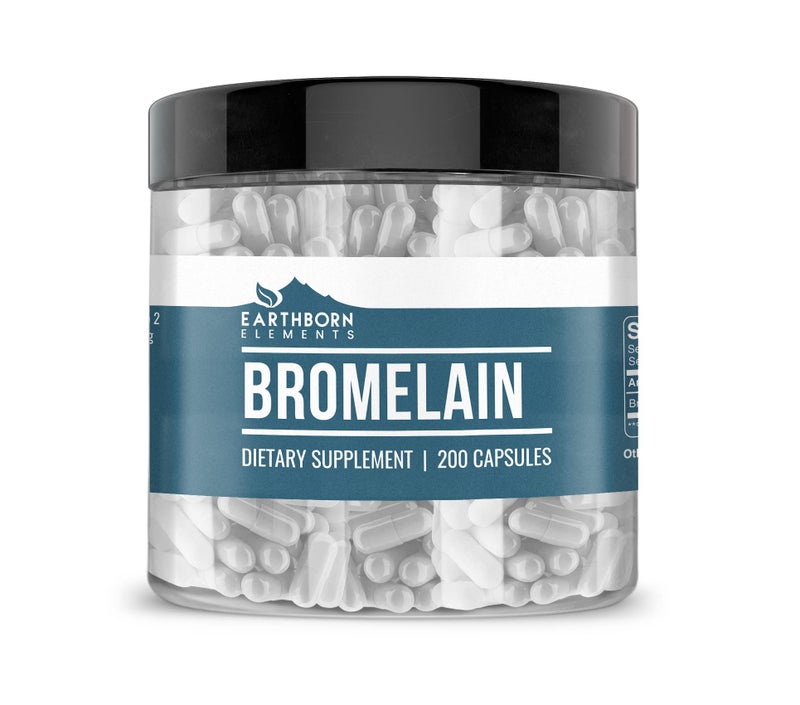 Earthborn Elements Bromelain 200 Capsules, Pure & Undiluted, No Additives - Image 1