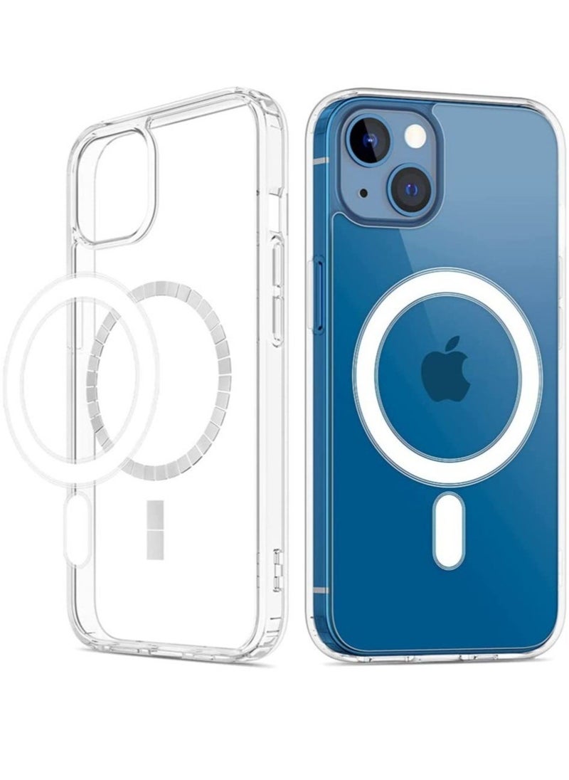 Clear Case Compatible with iPhone 13 Case, Magnetic Case with Built-in Magnets Compatible with MagSafe, Crystal Clear [Yellow Resistant] Slim Soft TPU Bumper Cover - Image 1