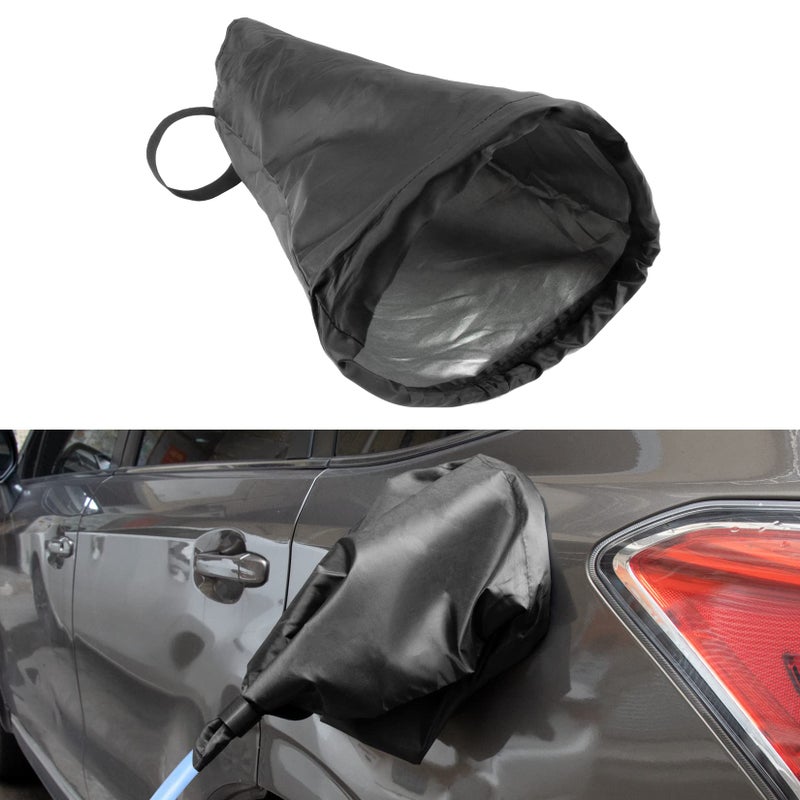 Electric Car Charger Cover Magnetic Adhesion EV Charger Plug Cover for Most Electric Cars Outdoor Waterproof Sun UV Rain Snow All Weather Protection Electric Car Charging Port Plug Cover Black