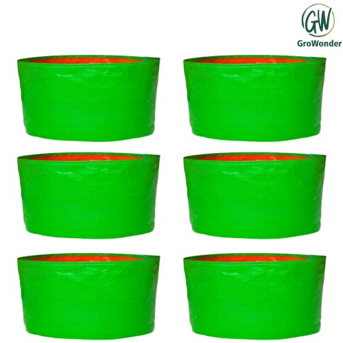 GroWonder Plant Grow Bags for Plants, 9X9 inches, Pack of 6, Terrace Gardening Pots, Woven Fabric Leafy Fruits Plastic Growing Bags - Image 2