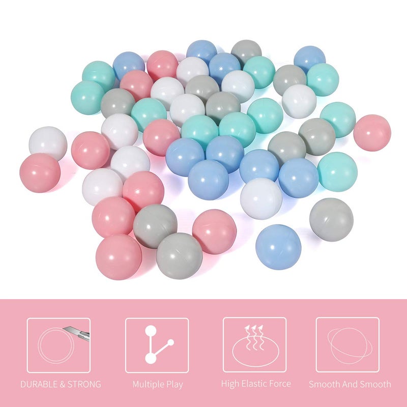 LANGXUN 50 100 200 Balls Soft Plastic Ball Pit Balls for Kids, Gift for Baby Toddler Birthday Christmas, Ball Pit Play Tent, Baby Kiddie Pool Water Toys, Party Decoration - Image 3