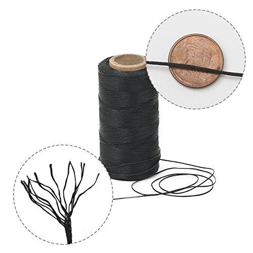 Tenn Well Waxed Thread, 328 Yards 150D 1MM Leather Sewing Waxed Thread with Needles for Leather Projects, Book Binding, Shoe Repairing, DIY Crafts (Black) - Image 4
